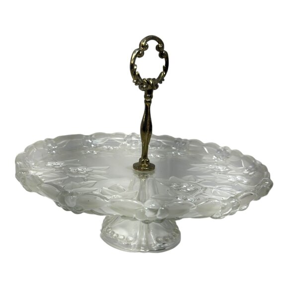 Mikasa Carmen Center Handle Pedestal Glass Serving Tray 10.25" W x 8" H - Picture 4 of 7